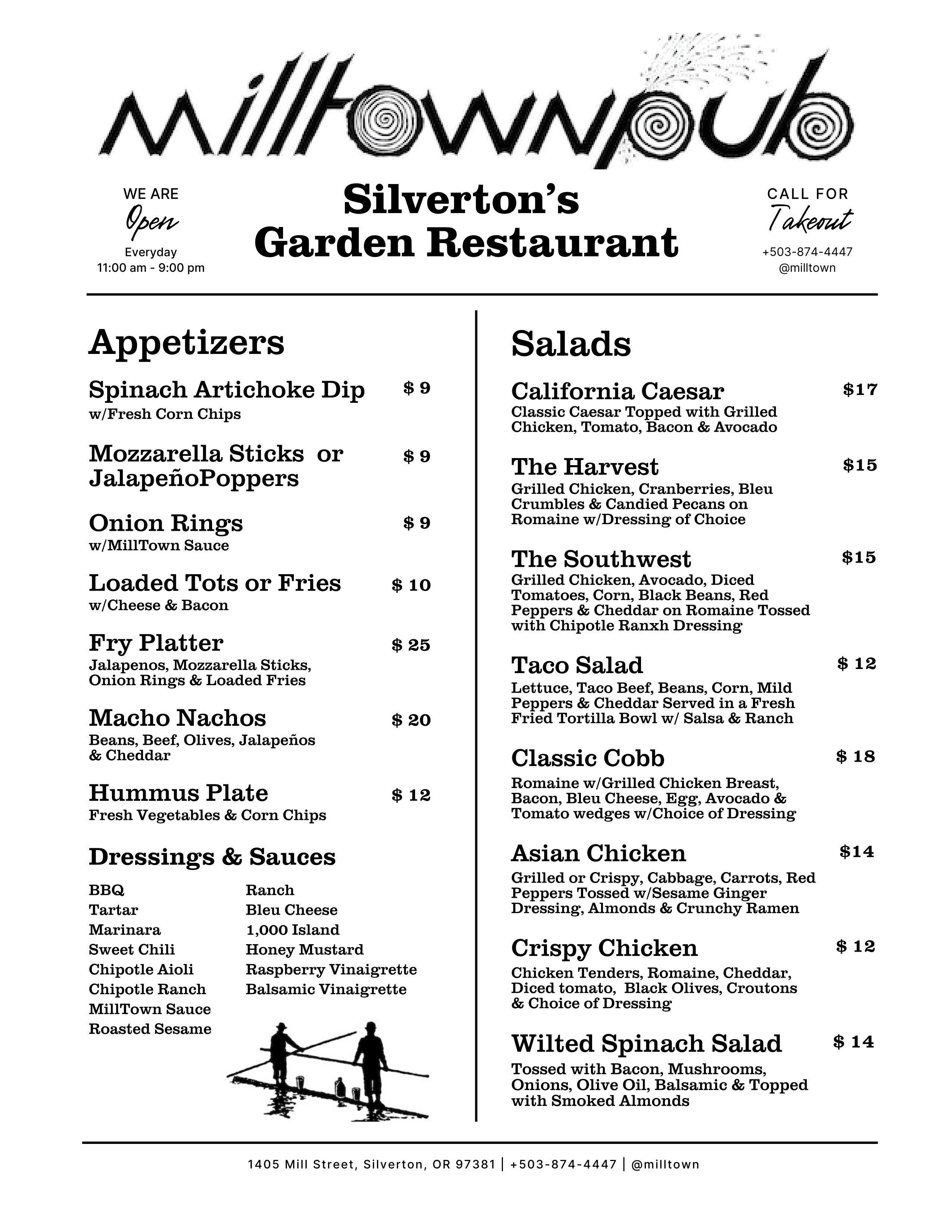 Milltown Menu